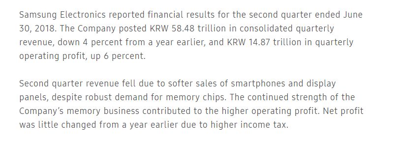 Słabsza niż oczekiwano sprzedaż Galaxy S9, to i gorsze wyniki Samsunga za Q2 2018