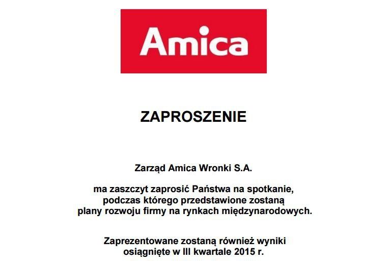We wtorek konferencja prasowa Grupy Amica Wronki