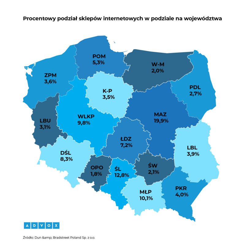 Raport eCommerce w regionach Polski - sklepów internetowych najszybciej przybywa na Podlasiu