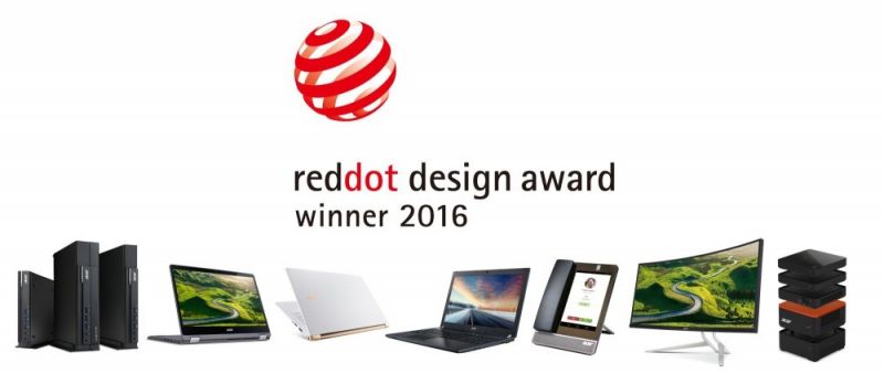 Acer zdobywcą siedmiu nagród Red Dot Product Design 2016