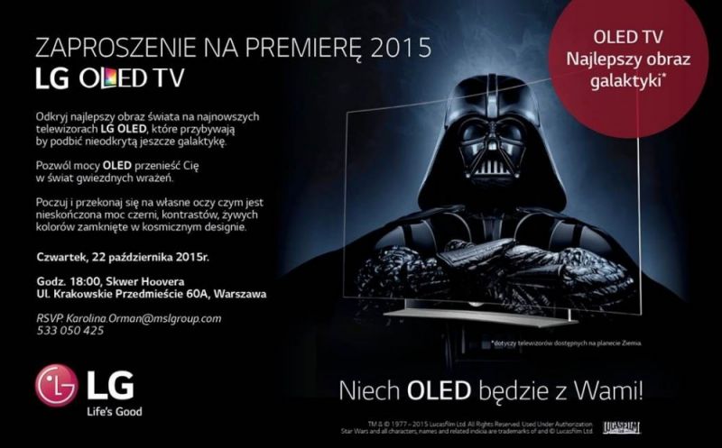 Zaproszenie na premierę LG OLED TV