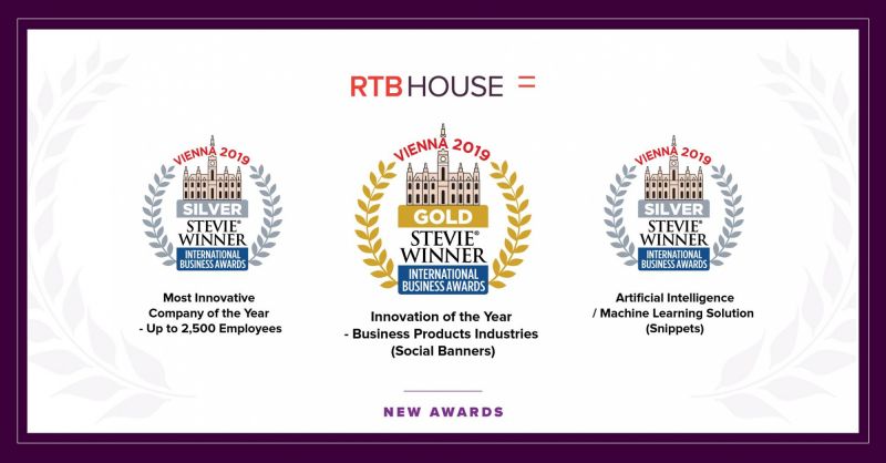 RTB House z trzema nagrodami Stevie® Awards