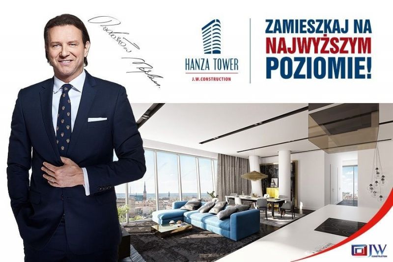 Radosław Majdan twarzą kampanii promującej apartamentowiec Hanza Tower w Szczecinie
