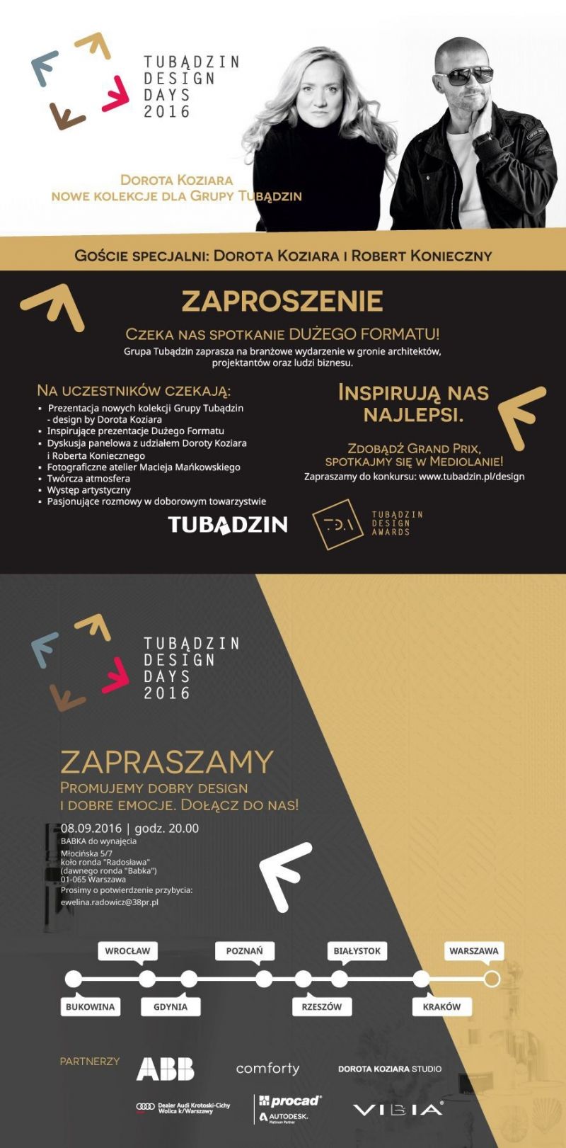 Zaproszenie na Tubądzin Design Days 2016 - Warszawa 8 września