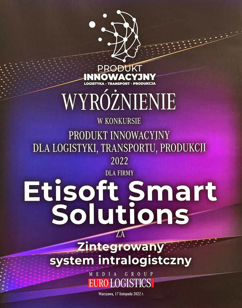 Nagroda w konkursie na innowacyjny produkt dla robotów mobilnych Etisoft Smart Solutions