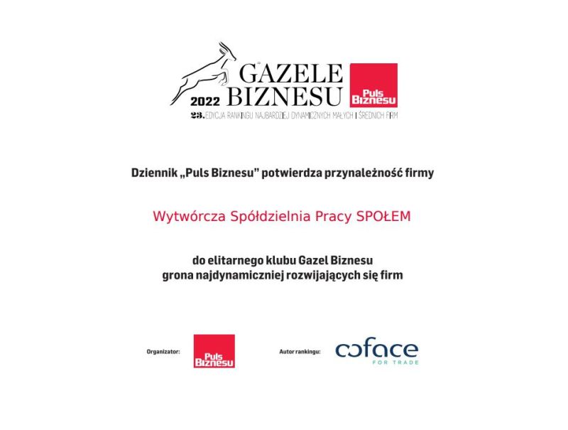 WSP „Społem” Gazelą Biznesu 2022