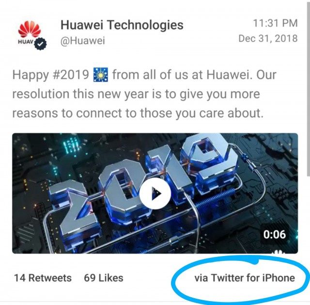 Huawei ukarało pracowników bo zatwittowali z iPhone'a