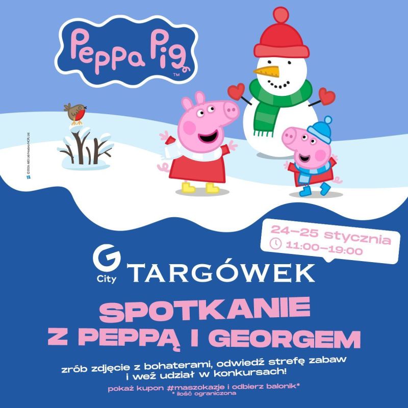 Spotkanie z ulubionymi bohaterami – Świnka Peppa i George w G City Targówek