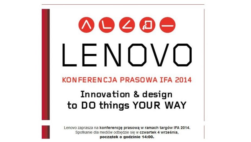 4.września konferencja prasowa Lenovo IFA 2014