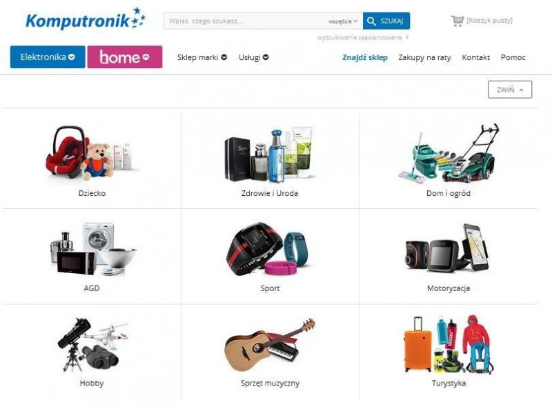 Zmiany na Komputronik.pl - nowe kategorie produktowe