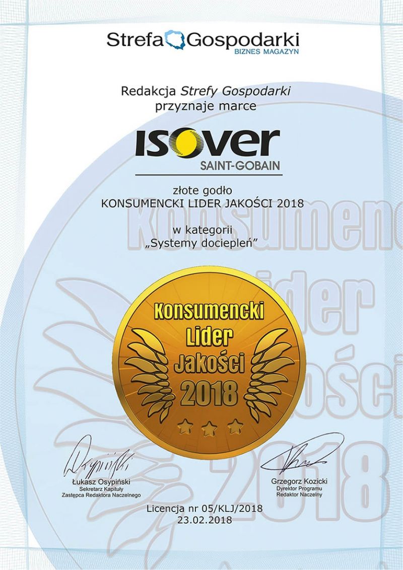 Złoty medal dla ISOVER!