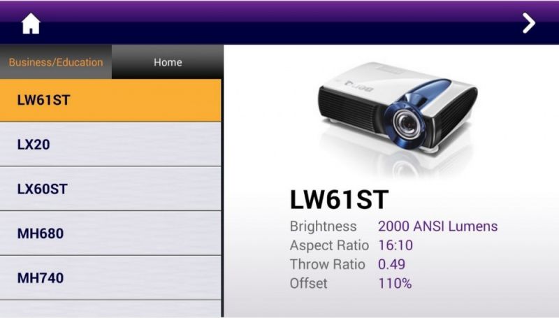 BenQ Calqulator - aplikacja dla Androida, pomagająca dobrać projektor