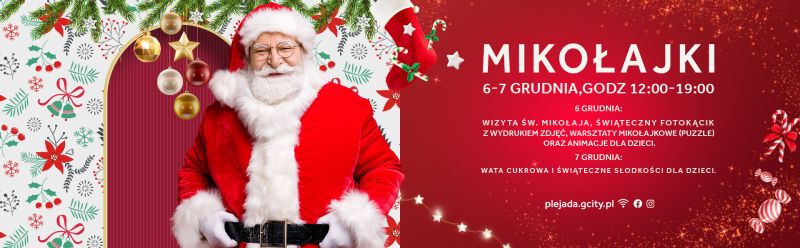 Mikołajkowy weekend w G City Plejada. Dwa dni pełne świątecznych spotkań i atrakcji dla najmłodszych