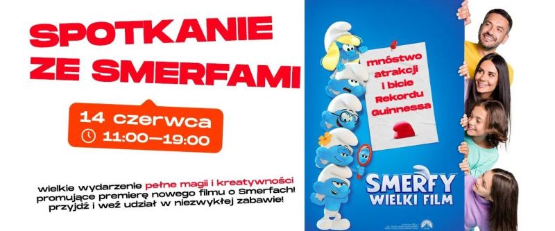 Smerfy opanowują CH Biała! Niebieskie święto już 14 czerwca – z atrakcjami, zabawą i próbą pobicia Rekordu Guinnessa