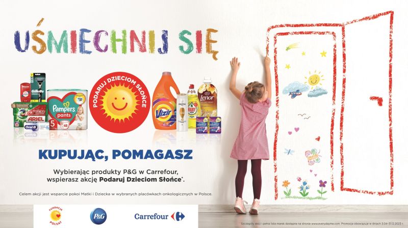 P&G i Carrefour Polska dla Fundacji Polsat - wspólnie zachęcają do wzięcia udziału w kolejnej edycji programu „Podaruj Dzieciom Słońce”