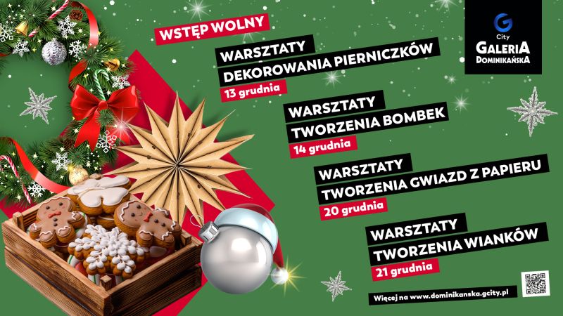 Świąteczny grudzień w Galerii Dominikańskiej – gry, warsztaty i magia rodzinnych atrakcji