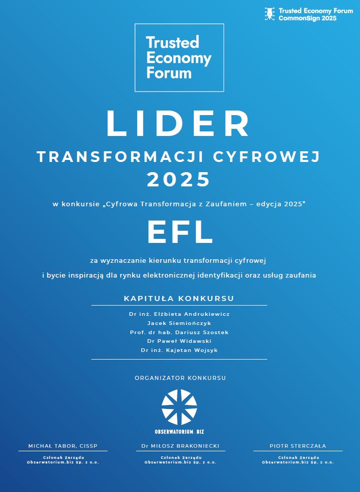 EFL z tytułem Lidera Transformacji Cyfrowej 2025
