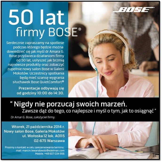 50 lat firmy Bose - konferencja prasowa