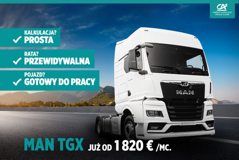 Fabrycznie nowy ciągnik MAN TGX 18.520 w ofercie wynajmu Truck Care