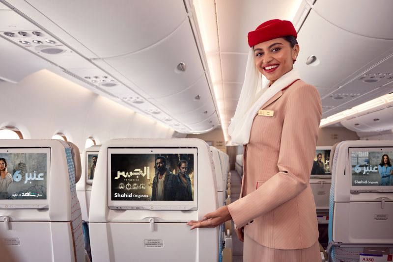 Linie Emirates dostarczają treści premium z platformy streamingowej Shahid należącej do MBC GROUP