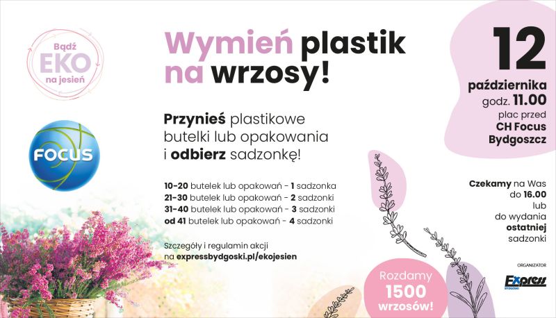 Bądź eko na jesień! Wpadnij do CH Focus i wymień plastik na wrzosy!