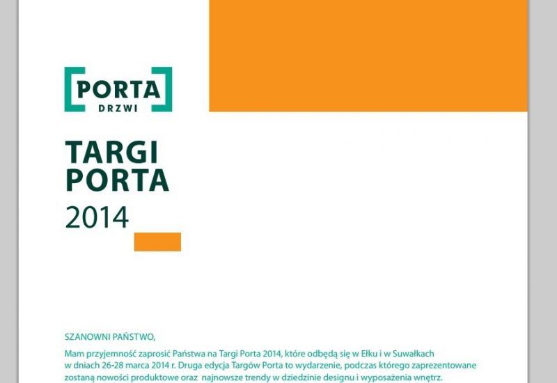 Porta Drzwi zaprasza na targi Porta 2014