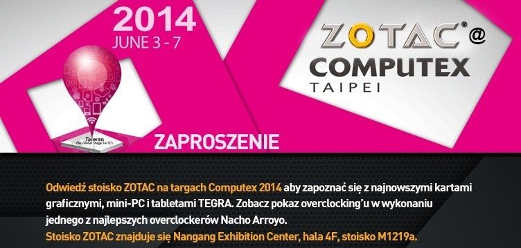 ZOTAC zaprasza na Computex 2014